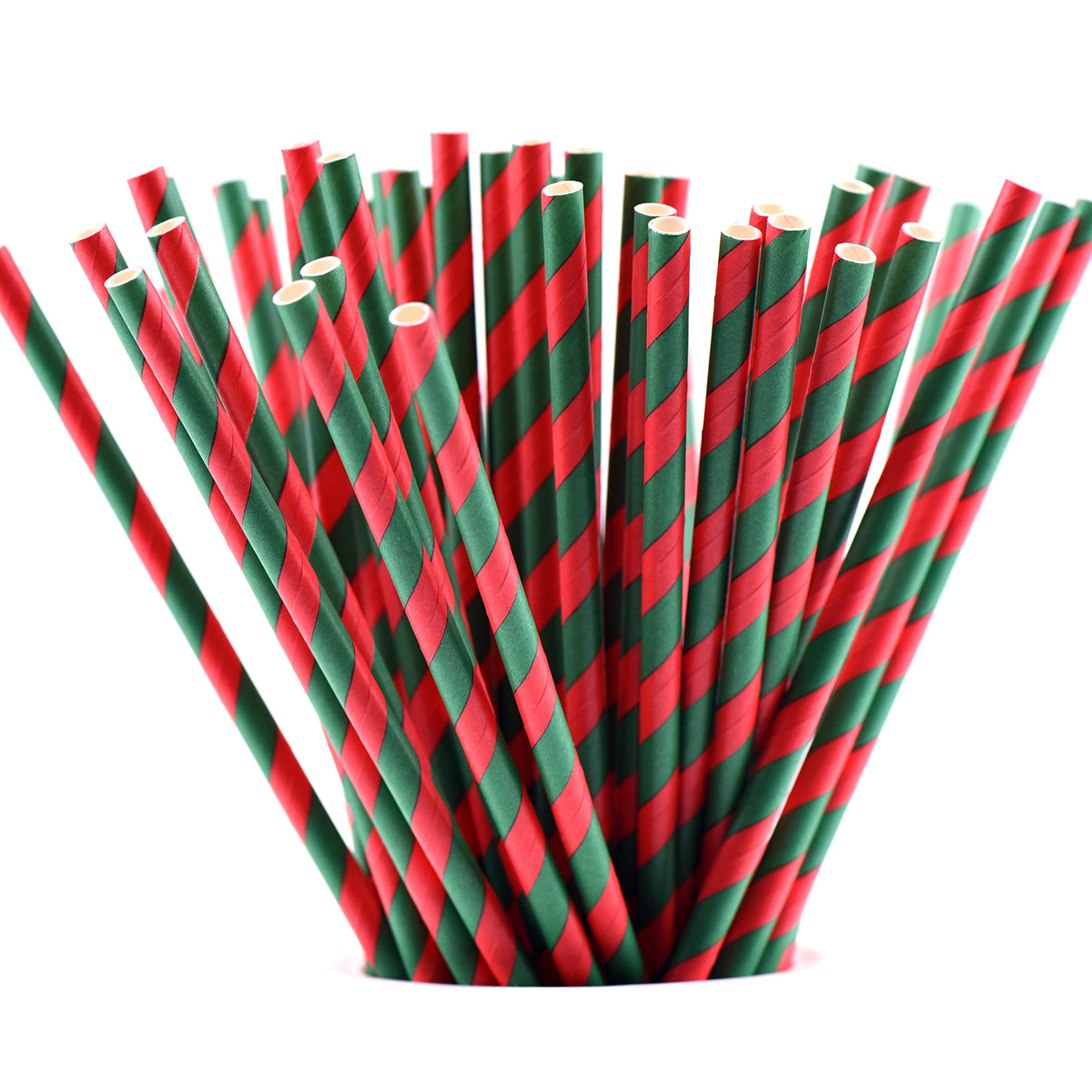 RED & GREEN Big Dots Paper Straws 