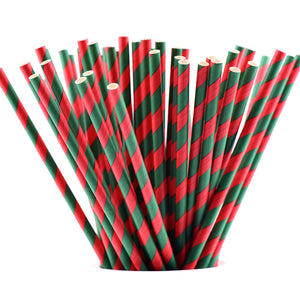 Green | Red Striped Paper Straws — STRAWTOPIA - STRAWTOPIA