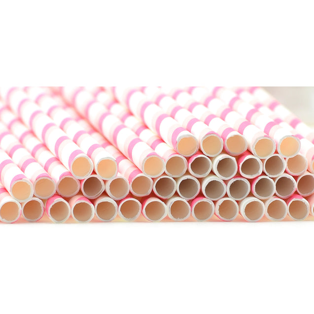 Double Pink | White Striped Paper Straws — STRAWTOPIA - STRAWTOPIA