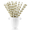 Gold | White Striped Paper Straws — STRAWTOPIA - STRAWTOPIA