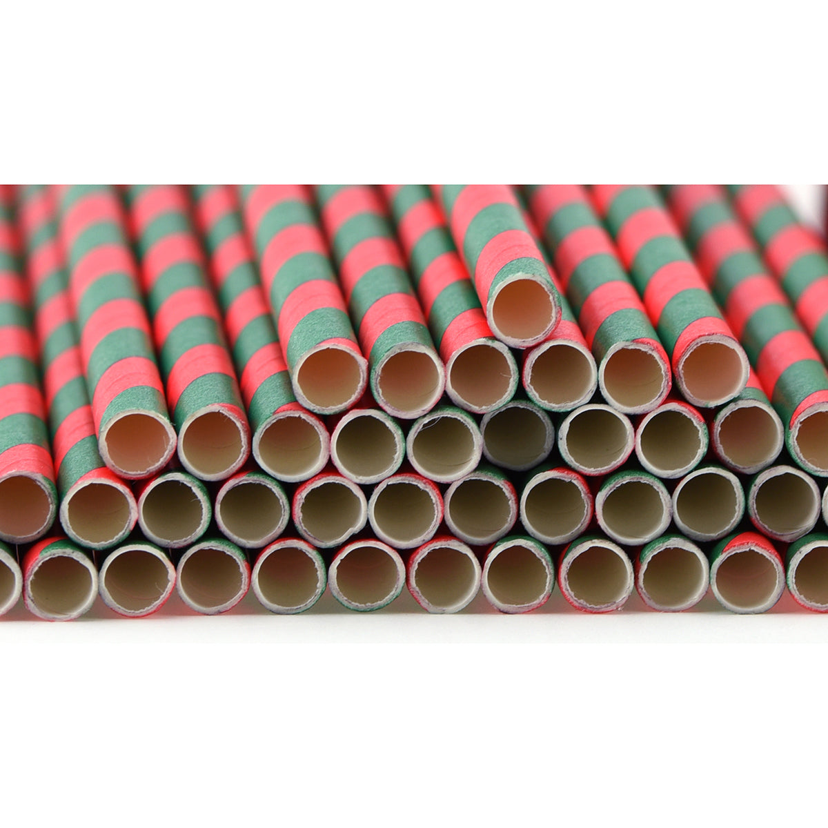 Colorful thin red paper straws 50pcs - Tapegarden