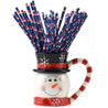 Deep Blue with Santa Claus'Cap Paper Straws Biodegradable and Compostable - STRAWTOPIA