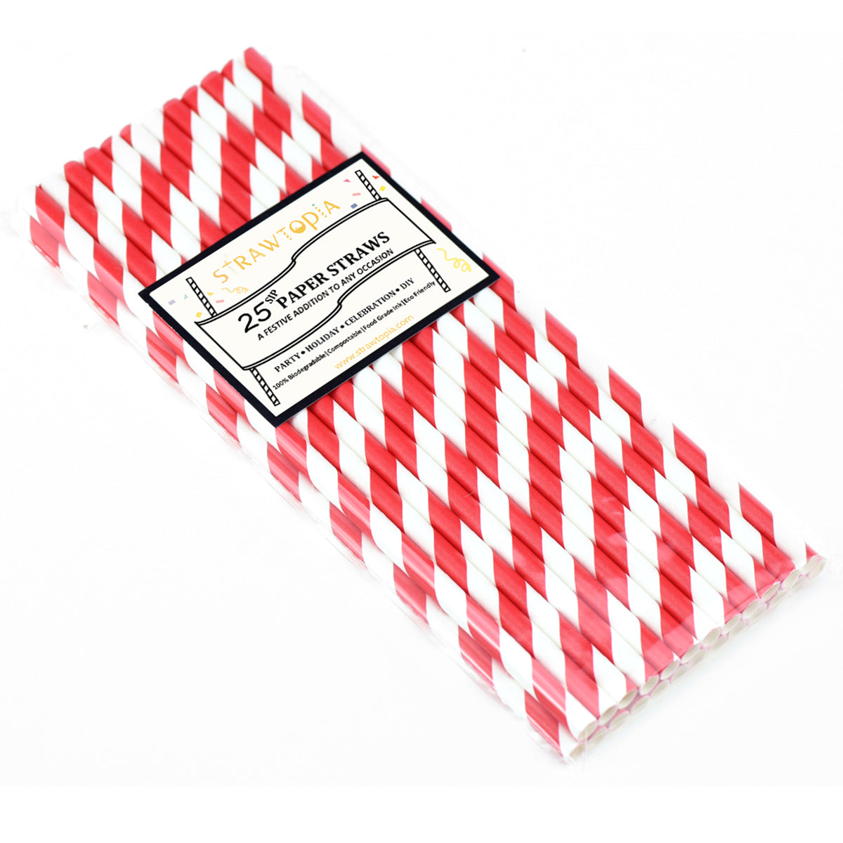 EcoChoice 8 1/2 Colossal Red and White Striped Unwrapped Paper