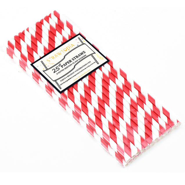 Red and White Striped Paper Straws — STRAWTOPIA - STRAWTOPIA