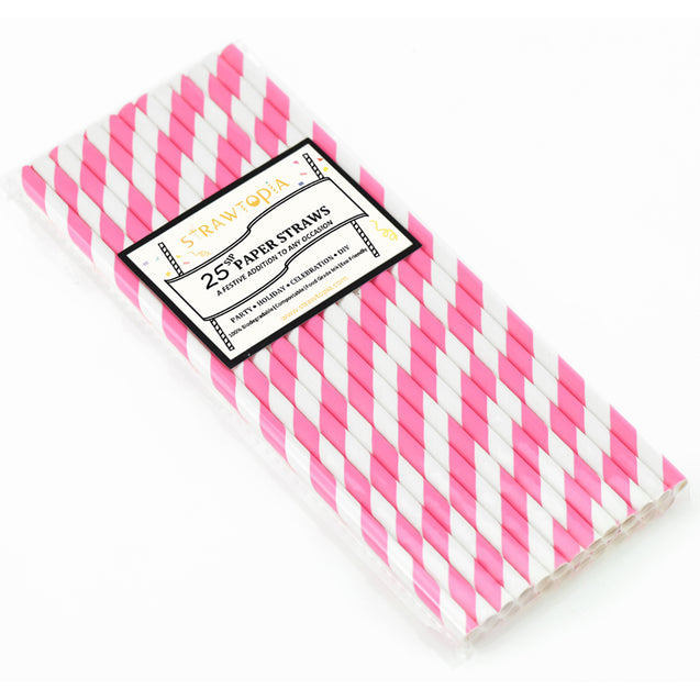 Pink Striped Paper Straws — STRAWTOPIA - STRAWTOPIA
