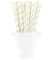 Metallic Golden Stars on White Paper Straws - STRAWTOPIA - STRAWTOPIA