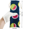 Handmade Drawstring Case Bag for Straws (Watermelon on Dark Blue) — STRAWTOPIA
