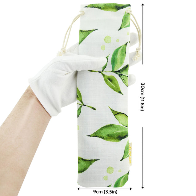 Handmade--Straw-Case-Holder-Bag-Green-Leaves_Strawtopia 30cm