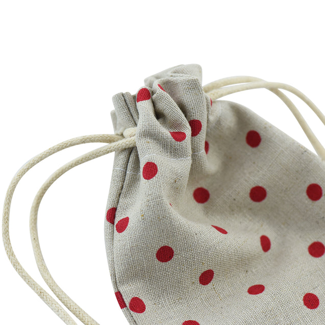 Handmade Drawstring Case Holder for Straws (Red Polka Dots) — STRAWTOPIA