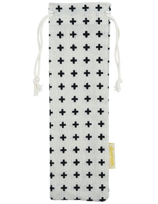 Handmade Drawstring Straws Case Plus Sign Design_Strawtopia