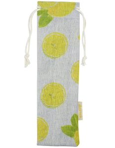Handmade Drawstring Straws Case lemon design_Strawtopia