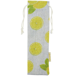 Handmade Drawstring Straws Case lemon design_Strawtopia