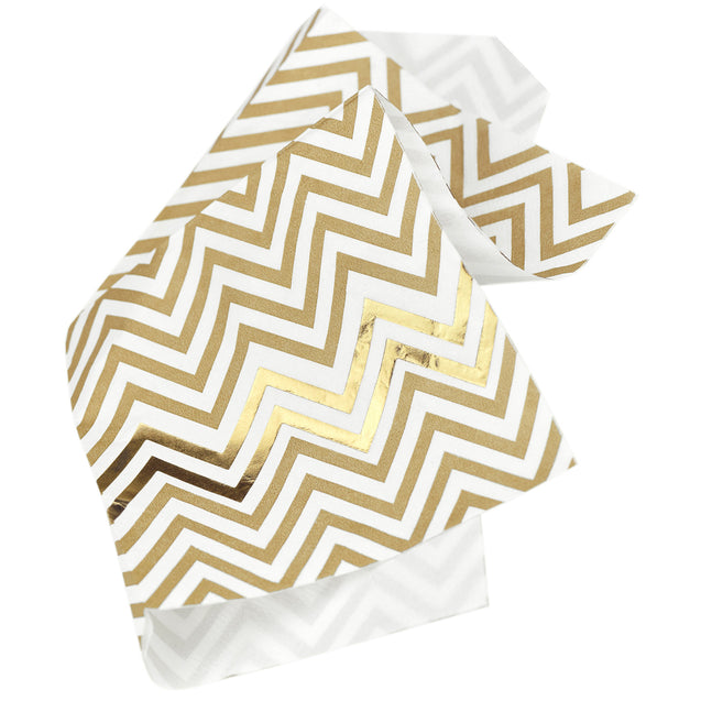 Gold Chevron Style Party Paper Napkins — STRAWTOPIA