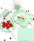 7'' Mint Green with Gold Accent Floral Edge Party Paper Plates — STRAWTOPIA