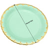 7'' Mint Green with Gold Accent Floral Edge Party Paper Plates — STRAWTOPIA