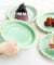 7'' Mint Green with Gold Accent Floral Edge Party Paper Plates — STRAWTOPIA