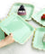 8'' Mint Green with Gold Accent Floral Edge Square Party Paper Plates
