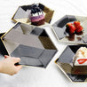 STRAWTOPIA disposable black and gold paper plates