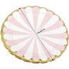 9'' White and Pink with Gold Accent Floral Edge Party Paper Plates  — STRAWTOPIA