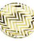 9'' White with Gold Chevron Pattern Round Party Paper Plates — STRAWTOPIA