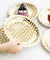 9'' White with Gold Chevron Pattern Round Party Paper Plates — STRAWTOPIA