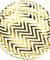 9'' White with Gold Chevron Pattern Round Party Paper Plates — STRAWTOPIA