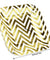 7'' White with Gold Chevron Pattern Square Party Paper Plates — STRAWTOPIA
