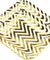 7'' White with Gold Chevron Pattern Square Party Paper Plates — STRAWTOPIA