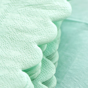 Mint Green Floral Trim Paper Napkins — STRAWTOPIA