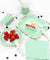Mint Green Floral Trim Paper Napkins — STRAWTOPIA