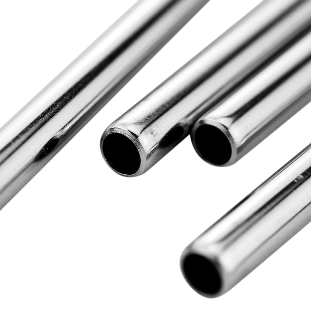 Straight Metal Straws closeup (10.4 inches) — STRAWTOPIA