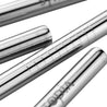 Straight Metal Straws closeup 2 (10.4 inches) — with STRAWTOPIA logo