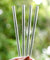hands holding four straight glass straws during the day outdoors 8mm wide