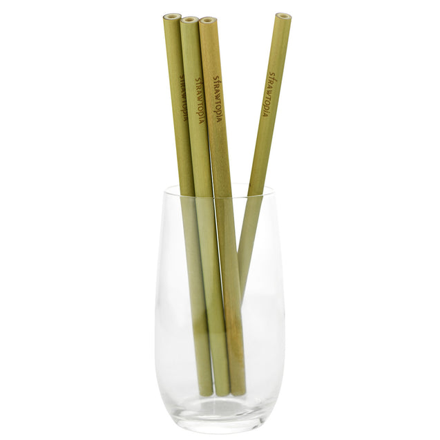 Organic Bamboo Straws with Cases (Hand Crafted) - Reusable Sustainable Biodegradable and Eco-Friendly Alternative to Drinking with Plastic Straws - 15 Pc Set (7.7 and 9.1 inches) — STRAWTOPIA