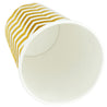 White with Gold Metallic Chevron Pattern Fancy Party Paper Cups — STRAWTOPIA