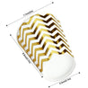 White with Gold Metallic Chevron Pattern Fancy Party Paper Cups — STRAWTOPIA