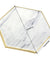 8'' Marble with Gold Edge Hexagon Party Paper Plates  — STRAWTOPIA