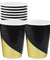 10 oz. Black & Gold Fancy Party Paper Cups — STRAWTOPIA