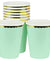 Mint Green with Gold Floral Edge Fancy Party Paper Cups — STRAWTOPIA