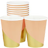 10 oz. Peach Color Fancy Party Paper Cups — STRAWTOPIA