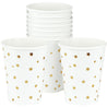White with Gold Stars Fancy Party Paper Cups — STRAWTOPIA
