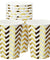 White with Gold Metallic Chevron Pattern Fancy Party Paper Cups — STRAWTOPIA