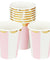 Pink | White & Gold Floral Edge Fancy Party Paper Cups — STRAWTOPIA