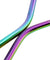 2 Bendy (8.5 inches) Rainbow Reusable Metal Straws with Cleaning Brushes — STRAWTOPIA 