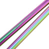 2 Straight (10.4 inches) Rainbow Reusable Metal Straws with Cleaning Brushes — STRAWTOPIA 