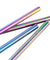 4 Straight (8.5 inches) Rainbow Reusable Metal Straws with Cleaning Brushes — STRAWTOPIA