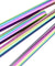 4 Straight (8.5 inches) Rainbow Reusable Metal Straws with Cleaning Brushes — STRAWTOPIA