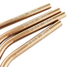 4 Bendy (10.4 inches) Champagne Gold Reusable Metal Straws with Cleaning Brushes — STRAWTOPIA