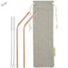 2 Bendy (10.4 inches) Champagne Gold Reusable Metal Straws with Cleaning Brushes — STRAWTOPIA 