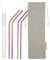4 Bendy (8.5 inches) Rainbow Reusable Metal Straws with Cleaning Brushes — STRAWTOPIA